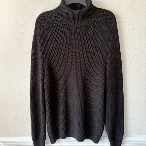 Zara Sweaters - Zara Black Cotton Cable Knit Turtleneck Tunic Sweater